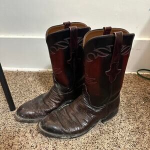 Lucchese brown and red leather boots